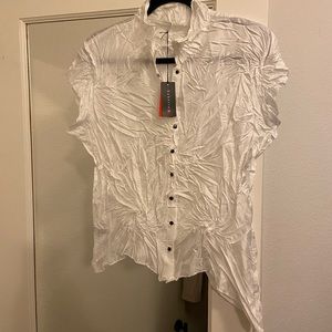 NWT Babette Short Sleeve Crinkle Blouse
